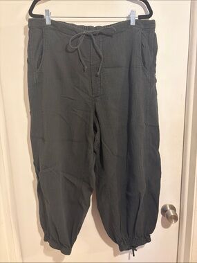 PILCRO Balloon Jogger Pants Navy Blue LARGE Anthropologie